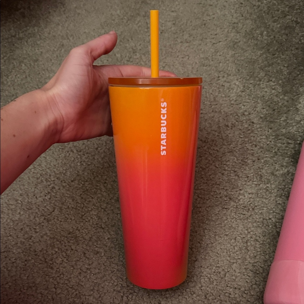 Starbucks Gradient Orange and Pink Tumbler